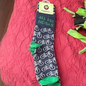 Fun  Blue and Green Bicycle Socks
